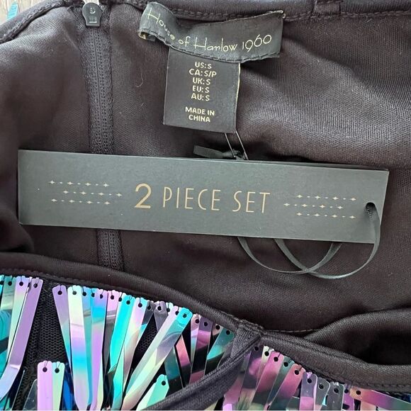 HOUSE OF HOWRLOW 1960 Sequin Mini Skirt Size XXS And Top Size S SET. - Picture 9 of 9